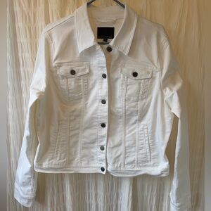Banana Republic White Denim Jacket with Button Front